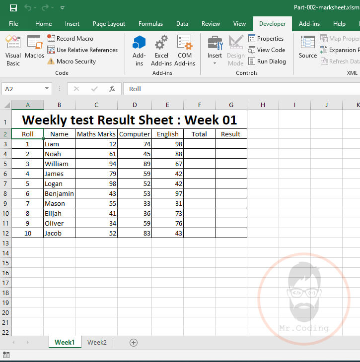 Macro in MS Excel VBA