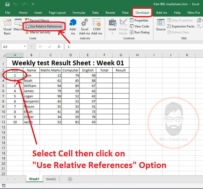 Macro in MS Excel VBA