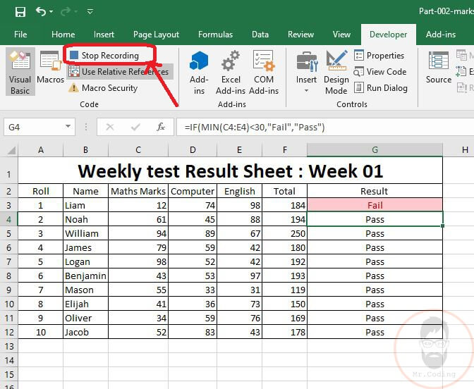 Macro in MS Excel VBA