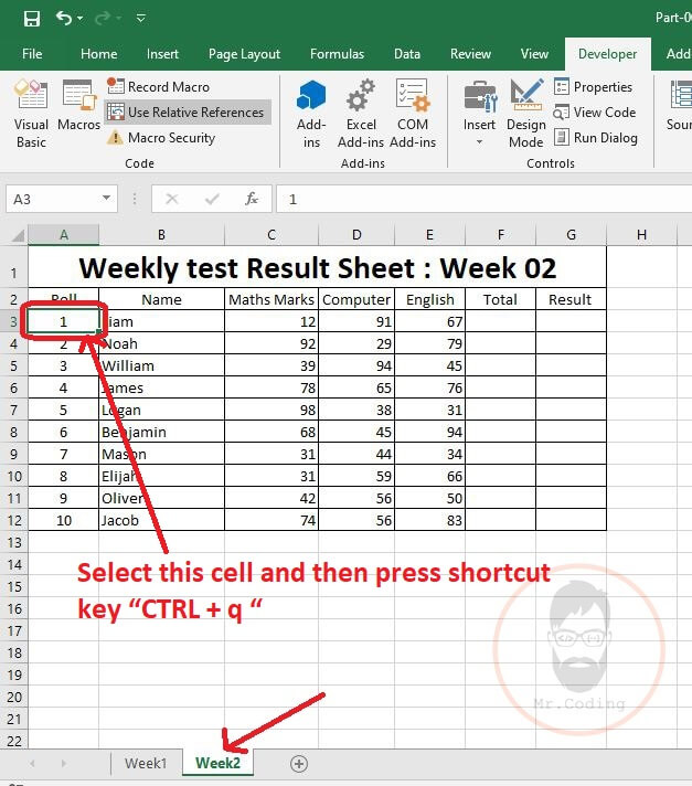 Macro in MS Excel VBA