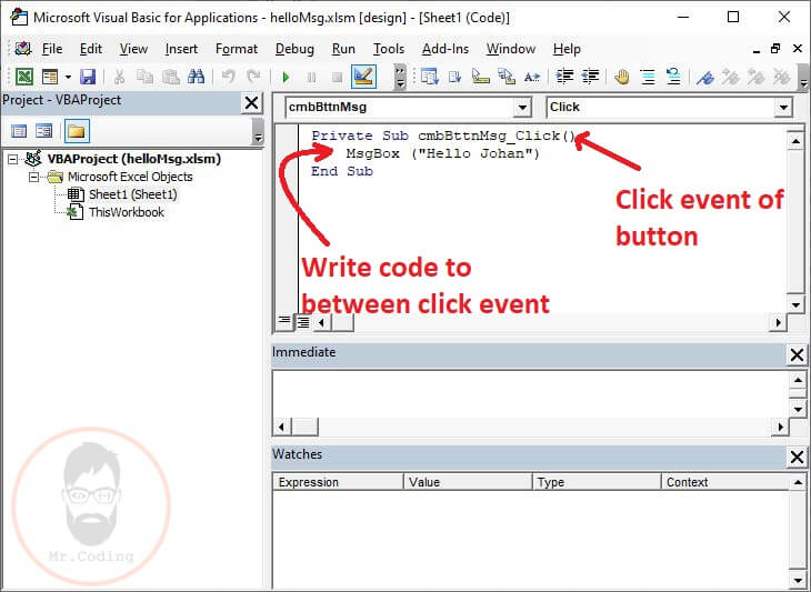 Simple Program in MS Excel VBA