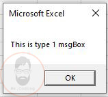 Example MsgBox in MS Excel VBA