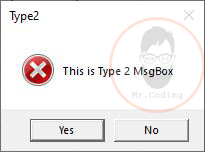 Example MsgBox in MS Excel VBA