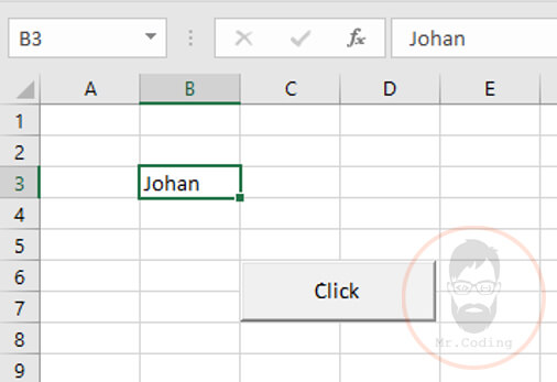 Example to get the cell value using Range object in MS Excel VBA