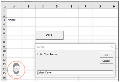 Example to set the cell value using Cells object in MS Excel VBA