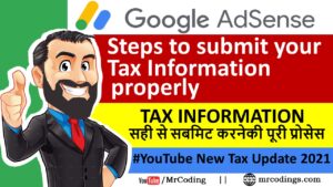 how to submit tax detail to AdSense