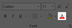 Font Color in Home Tab