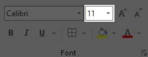 Font Size in Home Tab