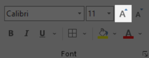 Increase Font Size in Home Tab