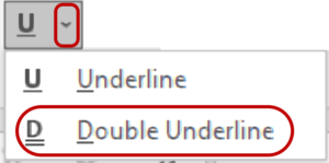 Double Underline in Home Tab