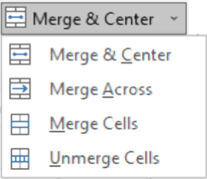 Merge Cell Options In MS Excel