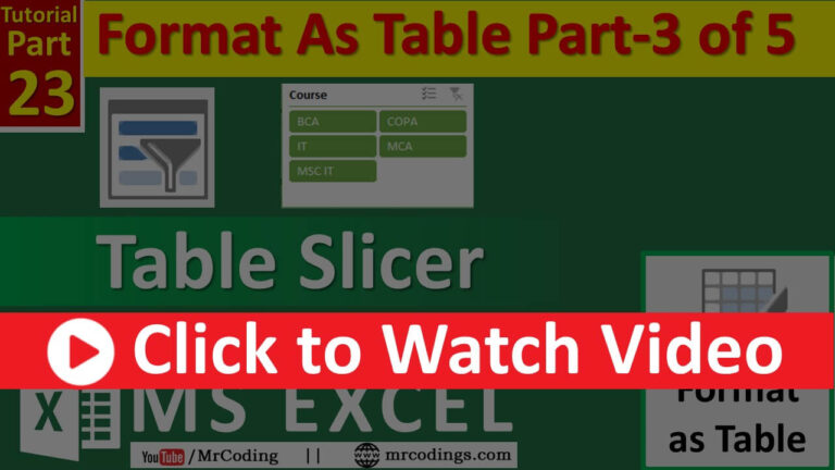 MS Excel Slicer for Table from Beginner to Expert - Use to Improve data analysis-Hindi