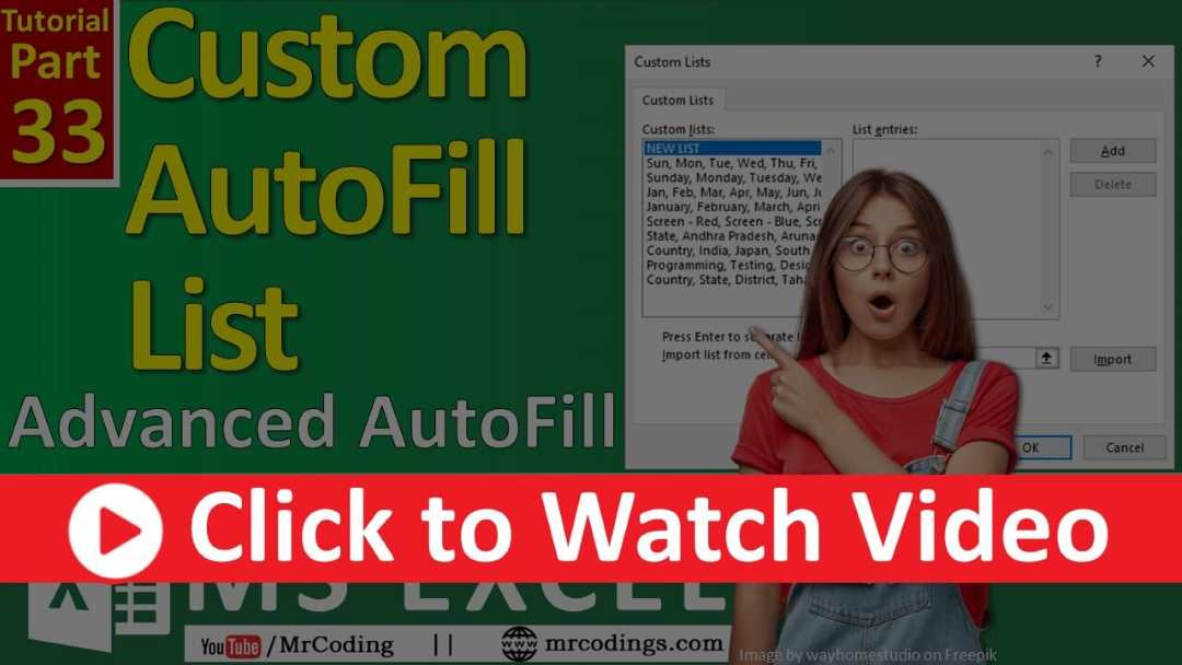 Excel Custom List | Advanced AutoFill