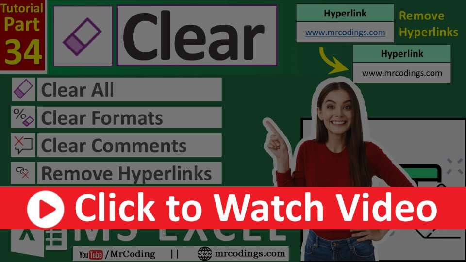 Clear option in Excel | Clear Format, Comment, and Hyperlinks
