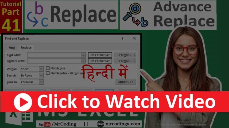 MS-EXCEL-41-Replace Option in Excel | Advance Replace | Find and Select | Replace Window