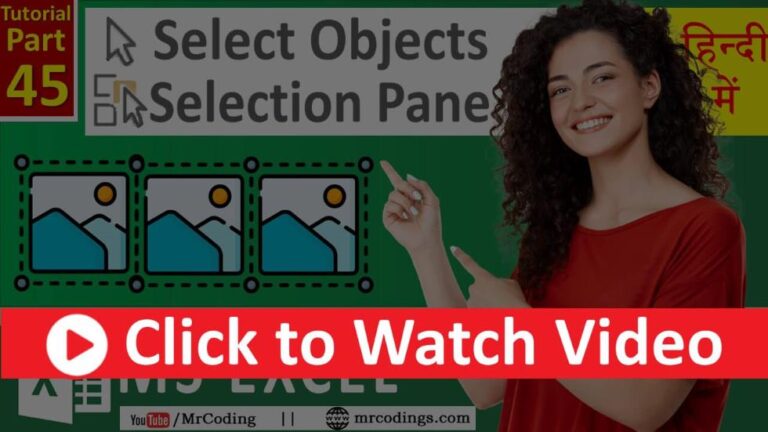 MS-EXCEL-45-Use of Selection Pane in Excel | Select Objects | Hide, Delete, Resize Images together