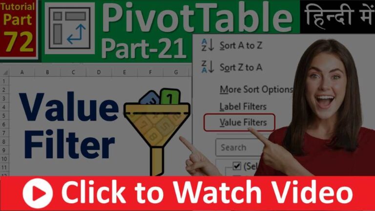 MS-EXCEL-72-Value Filter in Pivot Table - Filter Every Column of Pivot Table - Multiple Filter