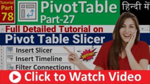 MS-EXCEL-78-Pivot Table Slicer Full Tutorial - Insert Slicer - Insert Timeline - Filter Connections