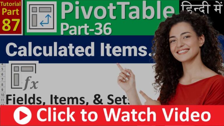 MS-EXCEL-87-Use of Calculated Item in Pivot Table - Calculated Item in PivotTable with Example