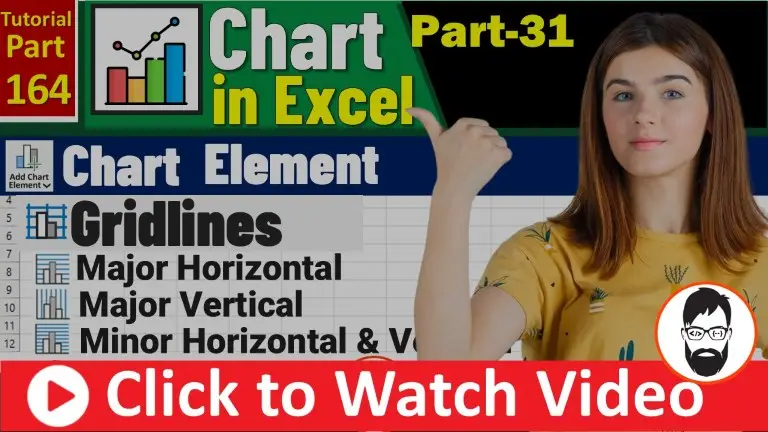 164 gridlines in excel chart how to add gridlines types major and minor gridlines ms excel part 164 (mr coding)