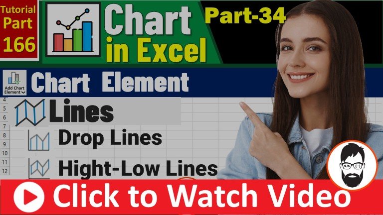 166 what is line element in excel chart how to add, edit & format line element ms excel part 166 (mr coding)