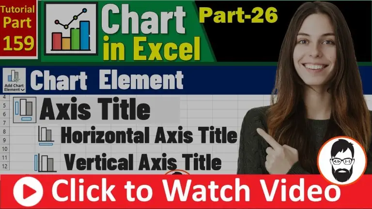 Axis Title Element in Excel Chart axis title element in excel chart set dynamic horizontal & vertical axis title ms excel part 159 (mr coding)