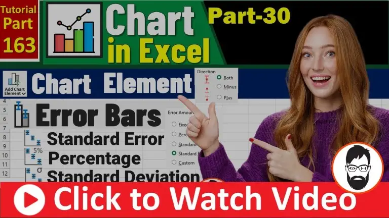 error bars in excel charts how to add error bar types fixed, %, sd & custom ms excel part 163 (mr coding)