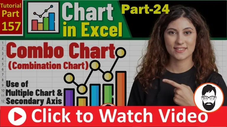 Combination Chart - Combo Chart - in Excel how to create a combination chart (combo chart) in excel use of secondary axis ms excel part 157 (mr coding)