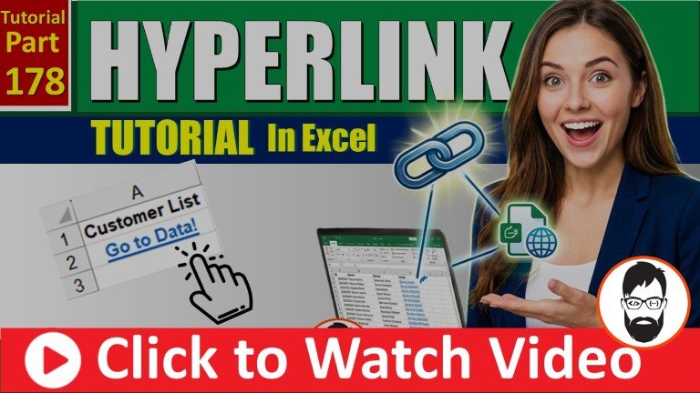 hyperlink in excel all options explained link to file, web, email & bookmarks ms excel part 178 youtube (mr coding)