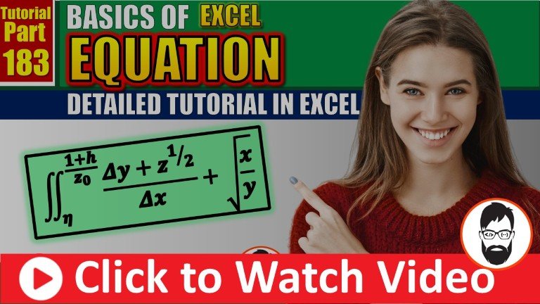 equation in excel basics of excel equation insert symbols & create easily ms excel part 183 youtube (mr coding)