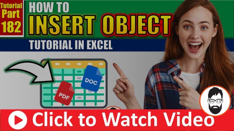 how to insert an object in excel use and benefits of objects in excel ms excel part 182 youtube (mr coding)