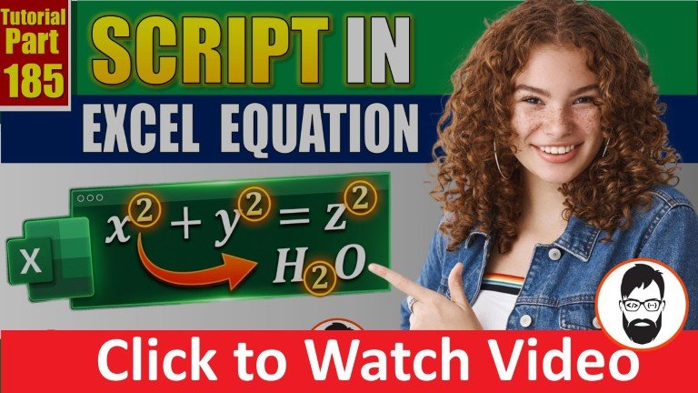 script in excel equation how to use script in equation subscript & superscript excel part 185 youtube (mr coding)