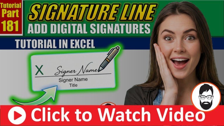 signature line in excel how to add digital signatures in excel ms excel part 181 youtube (mr coding)